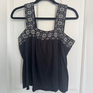 Lucky Brand Black and White Patterned Tank Top